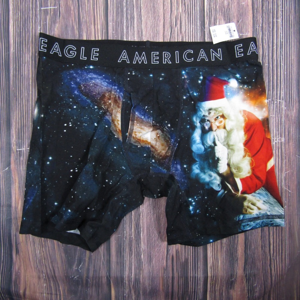 American Eagle NEW NWT Mens Medium Boxer Briefs Santa Funny Gift